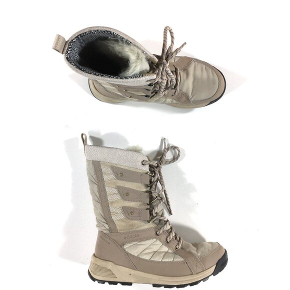 Columbia Meadows Omni Heat Winter Snow Boots Womens Size 7.5 Beige BL5967-271 - Picture 1 of 9